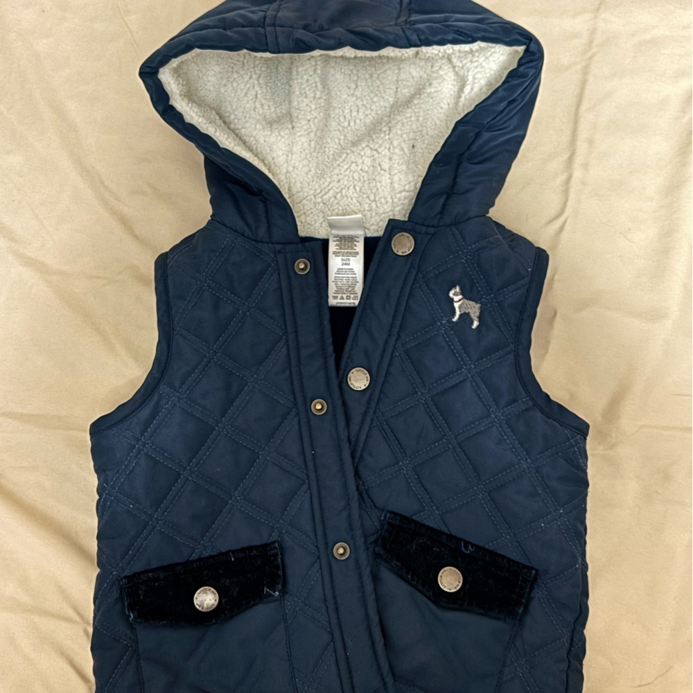 Little Me Puff Vest Navy Blue 24 months